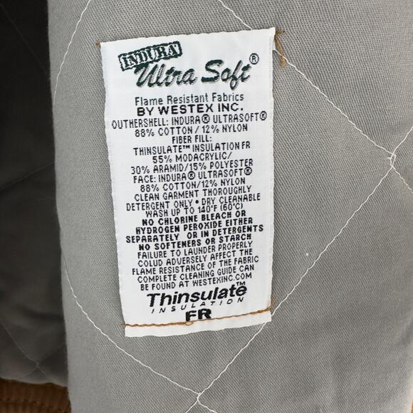 Riverside Protect‎ Apparel Flame Resistant heavy duty brown work jacket Men L - Picture 10 of 16